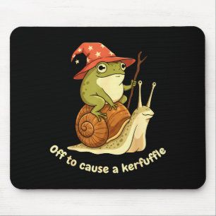 Off To Cause A Kerfuffle Funny Cowboy Frog Meme Mouse Pad