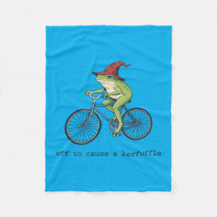 Off To Cause A Kerfuffle Funny Frog Fleece Blanket