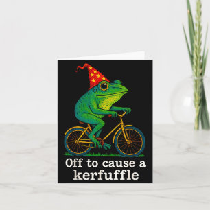 Off To Cause A Kerfuffle Funny Frog Wizard Bicycle Card