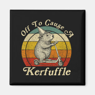 Off To Cause A Kerfuffle Funny Groundhog Riding Sc Magnet