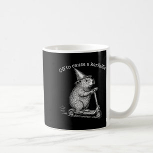 Off To Cause A Kerfuffle, Funny Groundhog Scooter  Coffee Mug