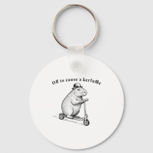 Off To Cause A Kerfuffle, Funny Groundhog Scooter  Keychain