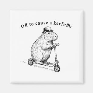 Off To Cause A Kerfuffle, Funny Groundhog Scooter Magnet