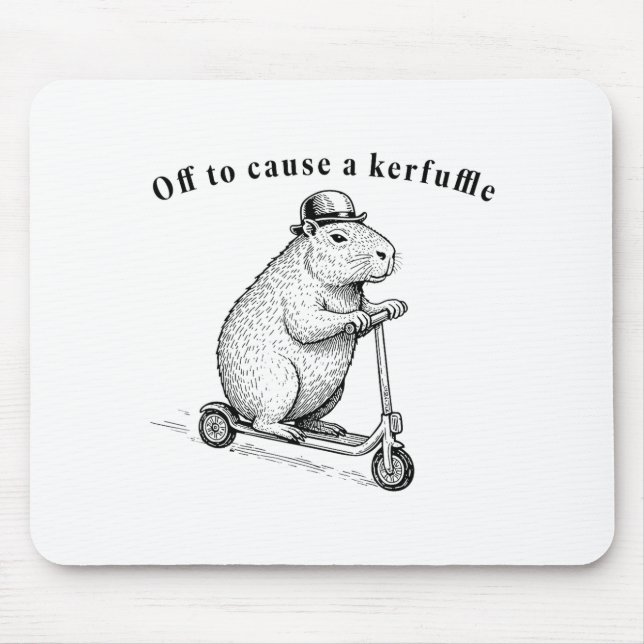 Off To Cause A Kerfuffle, Funny Groundhog Scooter  Mouse Pad (Front)