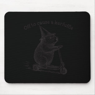 Off To Cause A Kerfuffle Funny Groundhog Scooter S Mouse Pad