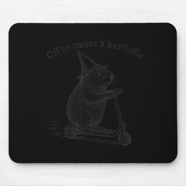 Off To Cause A Kerfuffle Funny Groundhog Scooter S Mouse Pad (Front)