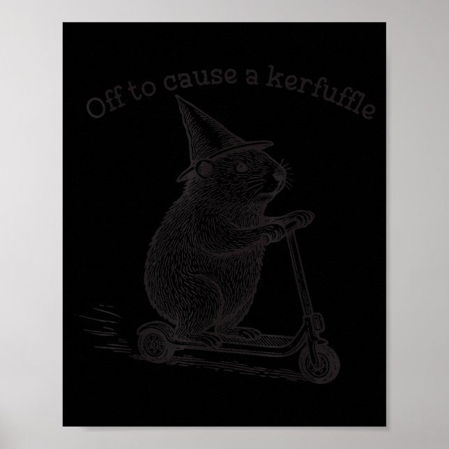 Off To Cause A Kerfuffle Funny Groundhog Scooter S Poster (Front)
