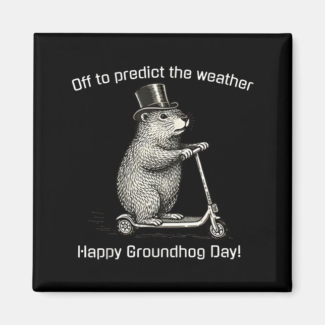 Off To Cause A Kerfuffle Funny Silly Groundhog Sco Magnet (Front)