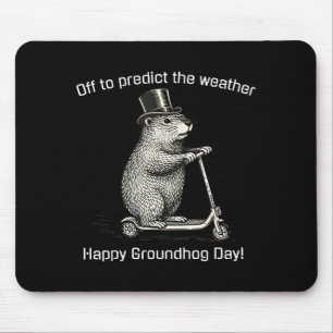 Off To Cause A Kerfuffle Funny Silly Groundhog Sco Mouse Pad