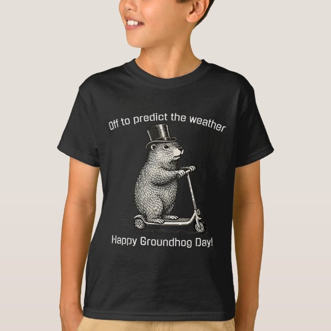 Off To Cause A Kerfuffle Funny Silly Groundhog Sco T-Shirt (Front)