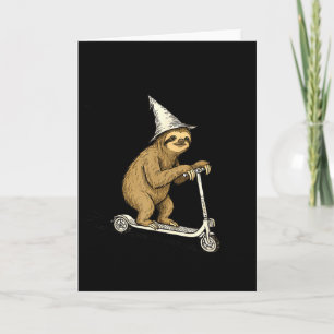 Off To Cause A Kerfuffle Funny Sloth Humor  Card