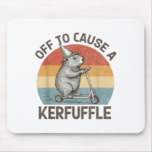 Off To Cause A Kerfuffle Groundhog Scooter Funny A Mouse Pad