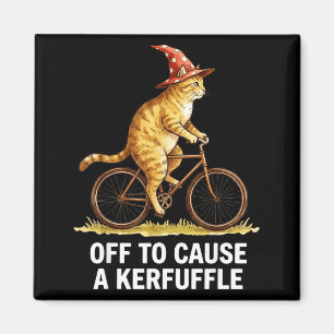 Off to Cause A Kerfuffle Orange Cat Funny Magnet
