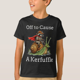 Off To Cause A Kerfuffle Raccoon Whimsical Wizard  T-Shirt