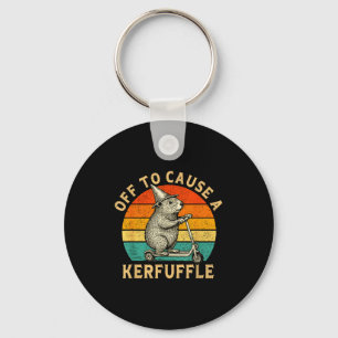 Off To Cause A Kerfuffle Silly Groundhog Scooter A Keychain