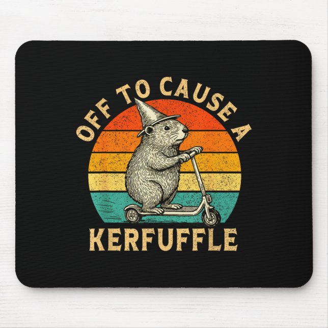 Off To Cause A Kerfuffle Silly Groundhog Scooter A Mouse Pad (Front)