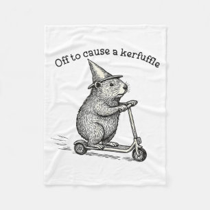 Off To Cause A Kerfuffle Weirore Sayings Funny Mem Fleece Blanket