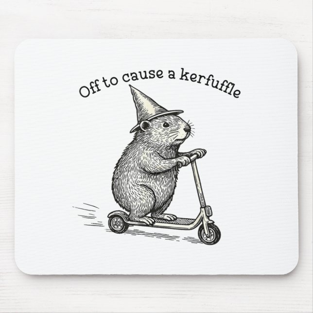 Off To Cause A Kerfuffle Weirore Sayings Funny Mem Mouse Pad (Front)