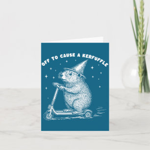 Off To Cause A Kerfuffle, Wizard Groundhog Scooter Card