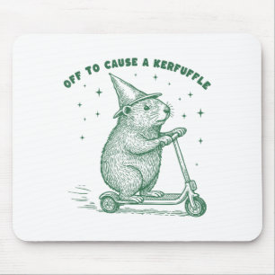 Off To Cause A Kerfuffle, Wizard Groundhog Scooter Mouse Pad