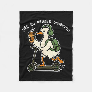 Off To Ess Behavior Funny Goose Aba Behavior Thera Fleece Blanket