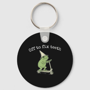 Off to Fix Teeth Frog Dentist Dentistry Dental Keychain