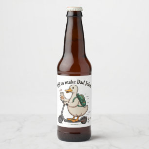 Off To Make Dad Jokes Goose Father’s Day Grandpa Beer Bottle Label