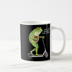 Off To Praise D Lord Funny Frog Christian Meme Coffee Mug