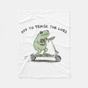 Off To Praise The Lord, Funny Christian Fleece Blanket