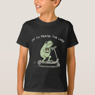 Off To Praise The Lord Funny Christian Meme Frog H T-Shirt
