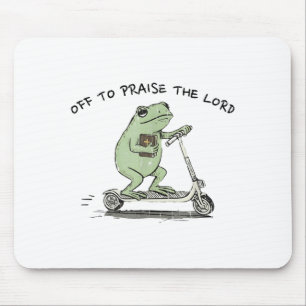 Off To Praise The Lord, Funny Christian Mouse Pad