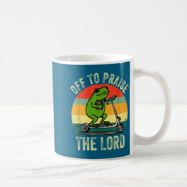 Off To Praise The Lord Funny Frog Bible Study Jesu Coffee Mug (Right)