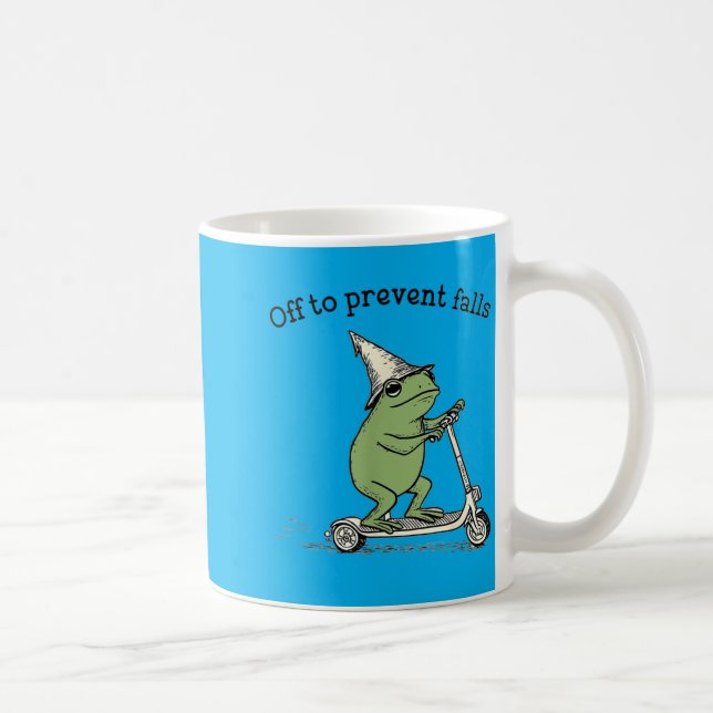 Off to Prevent Falls Funny Frog Toad Physical Coffee Mug (Right)