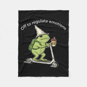 Off to regulate emotions frog mental retro healthO Fleece Blanket