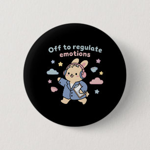 Off To Regulate Emotions Funny Bunny Rabbit Scoote 2 Inch Round Button