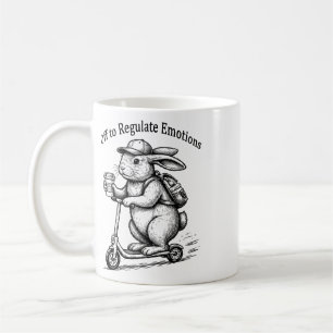Off To Regulate Emotions Funny Bunny Rabbit Scoote Coffee Mug