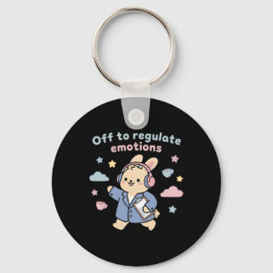 Off To Regulate Emotions Funny Bunny Rabbit Scoote Keychain