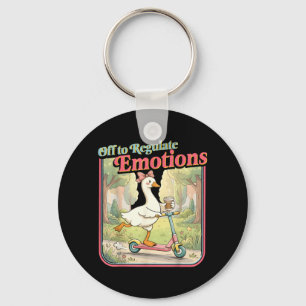 Off to Regulate Emotions Funny Coquette Goose Keychain