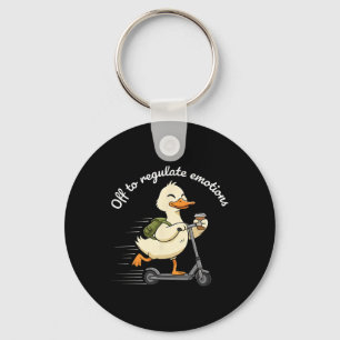 Off To Regulate Emotions Funny Goose Mental Health Keychain