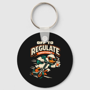 Off To Regulate Emotions Funny Goose Scooter Menta Keychain