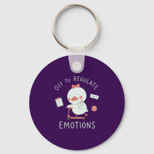 Off To Regulate Emotions Funny Therapy Duck Keychain
