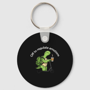 Off to regulate emotions funny turtle mental healt keychain