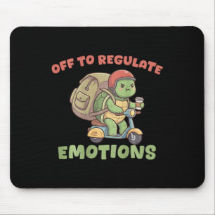 Off To Regulate Emotions Funny Turtle Scooter Humo Mouse Pad