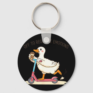 Off to regulate emotions goose funny mental health keychain