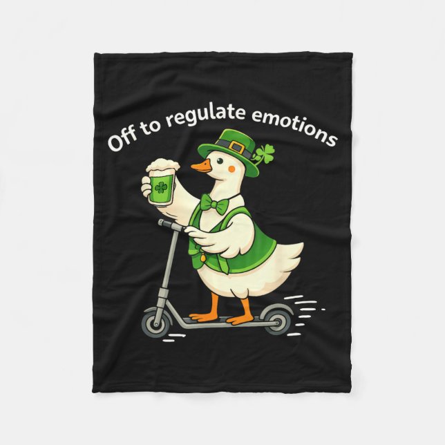 Off to regulate emotions goose mental health st fleece blanket (Front)