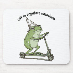 Off To Regulate Emotions, Mental Health, Funny Fro Mouse Pad