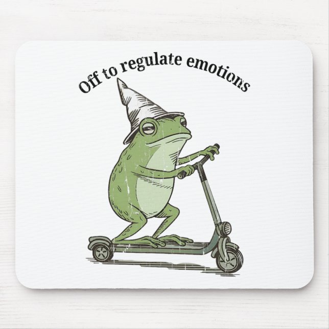 Off To Regulate Emotions, Mental Health, Funny Fro Mouse Pad (Front)