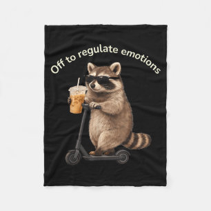 Off to regulate emotions raccoon mental healthOff Fleece Blanket