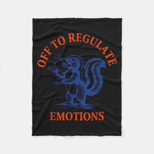 Off to Regulate Emotions Skunk Psychology Humour Fleece Blanket