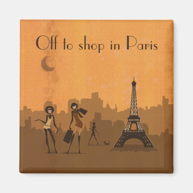 off to shop in Paris Magnet (Front)